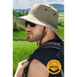 Uniquetrenders Unisex Uv Korumalı Geniş Kenarlı Katlanabilir Safari Outdoor Boonie Yürüyüş ve Plaj Şapkası - Standart - Koyu Bej