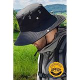 Uniquetrenders Unisex Uv Korumalı Geniş Kenarlı Katlanabilir Safari Outdoor Boonie Yürüyüş ve Plaj Şapkası - Standart - Siyah