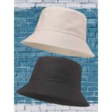 Uniquetrenders Unisex Uv Korumalı Pamuku Bucket Şapka Bej - Siyah
