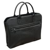 Unisex 15.6'' Siyah Deri Evrak ve Laptop Çantası