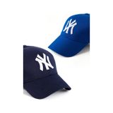 Unisex 2'li Set Lacivert ve Saks Mavisi Ny New York Beyzbol Şapka - Unisex Lacivert - Saks Mavi