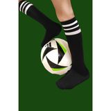 Unisex 3 Çift Çocuk Futbol Çorabı Uzun Tozluk Halı Saha Çorabı Pamuklu - Beyaz - Siyah - 28 / 33