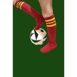 Unisex 3 Çift Çocuk Futbol Çorabı Uzun Tozluk Halı Saha Çorabı Pamuklu - Kırmızı - 34 - 38