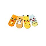 Unisex 4'lü Pokemon Desenli Patik Çorap Renkli Extra Rahat