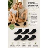 Unisex 6 Çift Siyah Patik Çorap Kısa- Kadın Çorap Yazlık Bambu, Bambu Erkek Çorap, Bambu Çorap Erkek (40-44)
