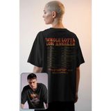 Unisex Ac Dc Whole Lotta Rosie Pwrd Up Sırt Baskılı Tişört, Oversize Rock Band Temalı T-Shirt - Siyah