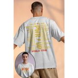 Unisex Ac-Dc World Tour 2024-2025 Sırt Baskılı Tişört, Oversize Rock Grubu Temalı T-Shirt - Beyaz