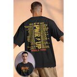 Unisex Ac-Dc World Tour 2024-2025 Sırt Baskılı Tişört, Oversize Rock Grubu Temalı T-Shirt - XL - Siyah