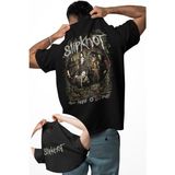 Unisex All Hope Is Gone Sırt Yazılı Tişört,oversize Rock Band Slipknot Temalı Bisiklet Yaka T-Shirt - Siyah - XL