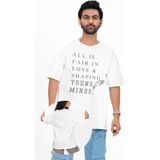 Unisex All Is Fair In Love Shaping Young Minds Baskılı Tişört, Oversize Taylor Swift Temalı T-Shirt - Beyaz - XS