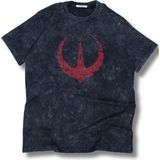 Unisex Andor Sembol Baskılı Yıkamalı T-Shirt, Oversize Star Wars Temalı Retro Tişört - Siyah - XL