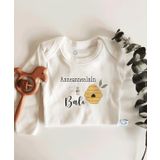 Unisex Anneannesinin Balı Yazılı Kısa Kol Organik Bebek Body Zıbın
