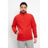 Unisex Anti-Pilling Tüylenme Yapmayan Standart Fit Tam Fermuarlı Soğuk Geçirmez Polar Hırka - 2XL - Narçiçeği