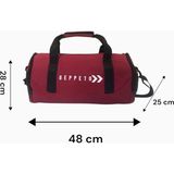 Unisex, Askılı, Seyahat, Günlük, Fitness Silindir Spor Çantası ve Ayakkabı Filesi - Bordo