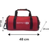 Unisex, Askılı, Seyahat, Günlük, Fitness Silindir Spor Çantası ve Ayakkabı Filesi - Kırmızı