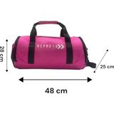 Unisex, Askılı, Seyahat, Günlük, Fitness Silindir Spor Çantası ve Ayakkabı Filesi - Pembe