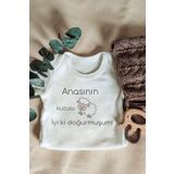 Unisex Babasının Kuzusu Yazılı Kısa Kol Organik Bebek Body Zıbın, Beyaz, 2 Yaş