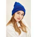 Unisex Balıkçı Bere Boncuk Mavisi Tek Ebat