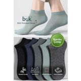 Unisex Bambu 5 Çift Renkli Patik Çorap Dikişsiz