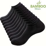 Unisex Bambu Dikişsiz Patik Çorap 10'çift - Siyah - 35 - 39