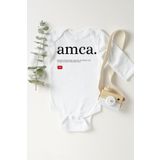Unisex Bebek Beyaz Amca Tdk Çıtçıtlı Body 6643-LMN, Yeni Doğan