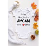 Unisex Bebek Beyaz Amcam Bana Doyamaz Çıtçıtlı Body AMCA2248N, 3 Yaş
