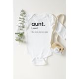 Unisex Bebek Beyaz Aunt Dictionary Uzun Kollu Çıtçıtlı Body, 2 Yaş