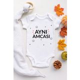 Unisex Bebek Beyaz Aynı Amcası Desenli Kısa Kol Body, 3 Ay