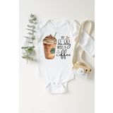 Unisex Bebek Beyaz Daddy Needs Coffee Frappe Uzun Kollu Çıtçıtlı Body 1232eb, 6 Ay