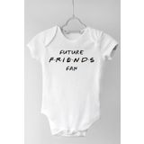 Unisex Bebek Beyaz Future Friends Fan Baskılı Kısa Kollu Çıtçıtlı Body FRIENDS245N