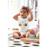 Unisex Bebek Beyaz Halasının Balı Desenli Kısa Kol Body 3001kN