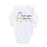Unisex Bebek Beyaz Herşeyin Başı Süt Baskılı Uzun Kollu Çıtçıtlı Body 1232ebb, 9 Ay