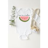 Unisex Bebek Beyaz Karpuz Uzun Kollu Çıtçıtlı Body, 2 Yaş