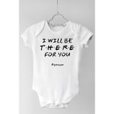 Unisex Bebek Beyaz Pamuklu I Will Be There For You Kısa Kollu Çıtçıtlı Body FRIENDS11