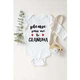 Unisex Bebek Beyaz Pass Me To GrAndma Çıtçıtlı Body 1232nab