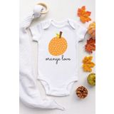 Unisex Bebek Beyaz Portakal Kısa Kollu Çıtçıtlı Body PORTAKAL21
