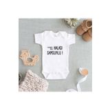 Unisex Bebek Beyaz Samsun Baskılı Kısa Kol Zıbın 3008wN, 3 Yaş
