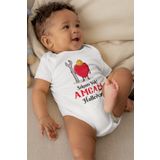 Unisex Bebek Beyaz Sıkıntı Yok Amcam Halleder Desenli Kısa Kol Body 3003nN, 9 Ay