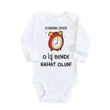 Unisex Bebek Beyaz UyAndırma Servisi Baskılı Uzun Kollu Çıtçıtlı Body 1232lb, 3 Ay