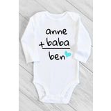 Unisex Bebek Beyaz Uzun Kollu Çıtçıtlı Body 1232cabzN, 9 Ay