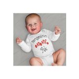 Unisex Bebek Beyaz Yengesinin Minik Aşkı Yazılı Tulumu Zıbın, 2 Yaş