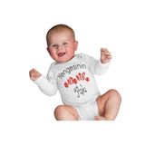 Unisex Bebek Beyaz Yengesinin Minik Aşkı Yazılı Tulumu Zıbın 438-LMN, 6 Ay