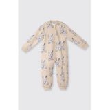 Unisex Bebek Desenli Bej Uyku Tulumu 6 Yaş (116 cm)
