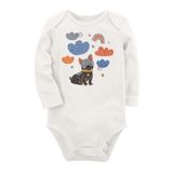 Unisex Bebek Ekru Organik Baskılı Pamuklu Body Uzune221 1620-LMN