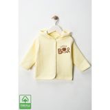 Unisex Bebek Little Bear Baskılı Pamuklu 6-9-12-18 Ay Kapitone Bebek Hırka - Sarı - 12 - 18 Ay