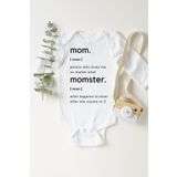 Unisex Bebek Mom Momster Dictionary Uzun Kollu Çıtçıtlı Body, 2 Yaş