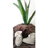 Unisex Bebek Organik Deri Patik (Gri / 0-6 Ay)