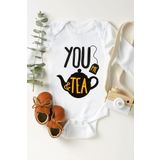 Unisex Bebek Sen Ben Ve Çay Baskılı Body Zıbın, 6 Ay