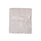 Unisex Bebek Triko Battaniye 80 x 100 Tek Beden Ekru