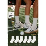 Unisex Beyaz 6 Çift Pamuklu Tenis Spor Uzun Soket Boy Çorap